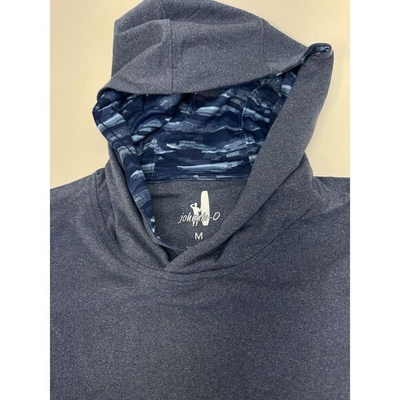 NWT johnnie-O Braden Camo Performance Hoodie Navy Blue Men's Size MEDIUM $118 - Picture 5 of 11